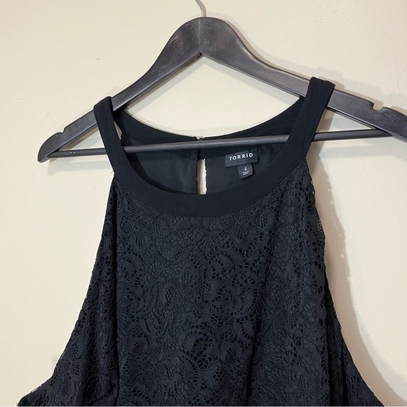 Torrid Babydoll Gauze With Lace Halter Tank Top - Picture 3 of 16